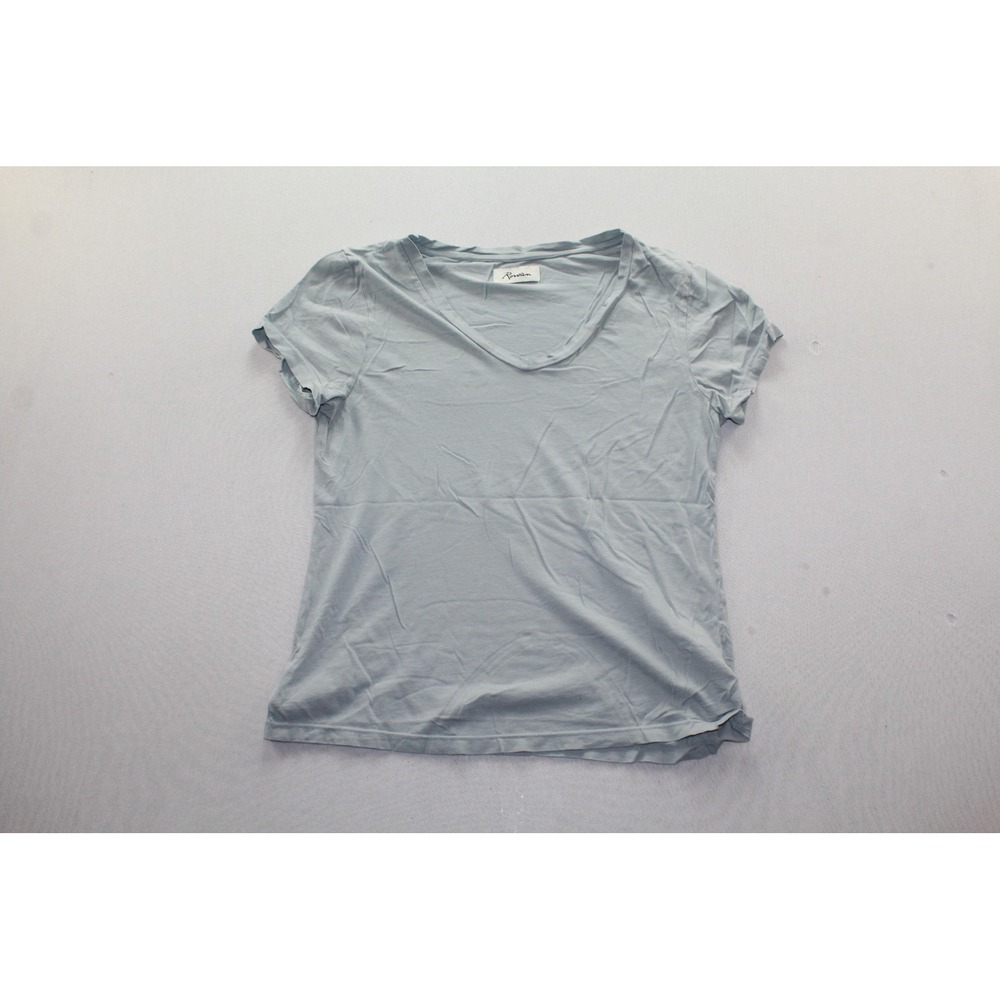 Rowan V-Neck T-Shirt Womens Small Light Blue Excellent Short Sleeve Basic Tee